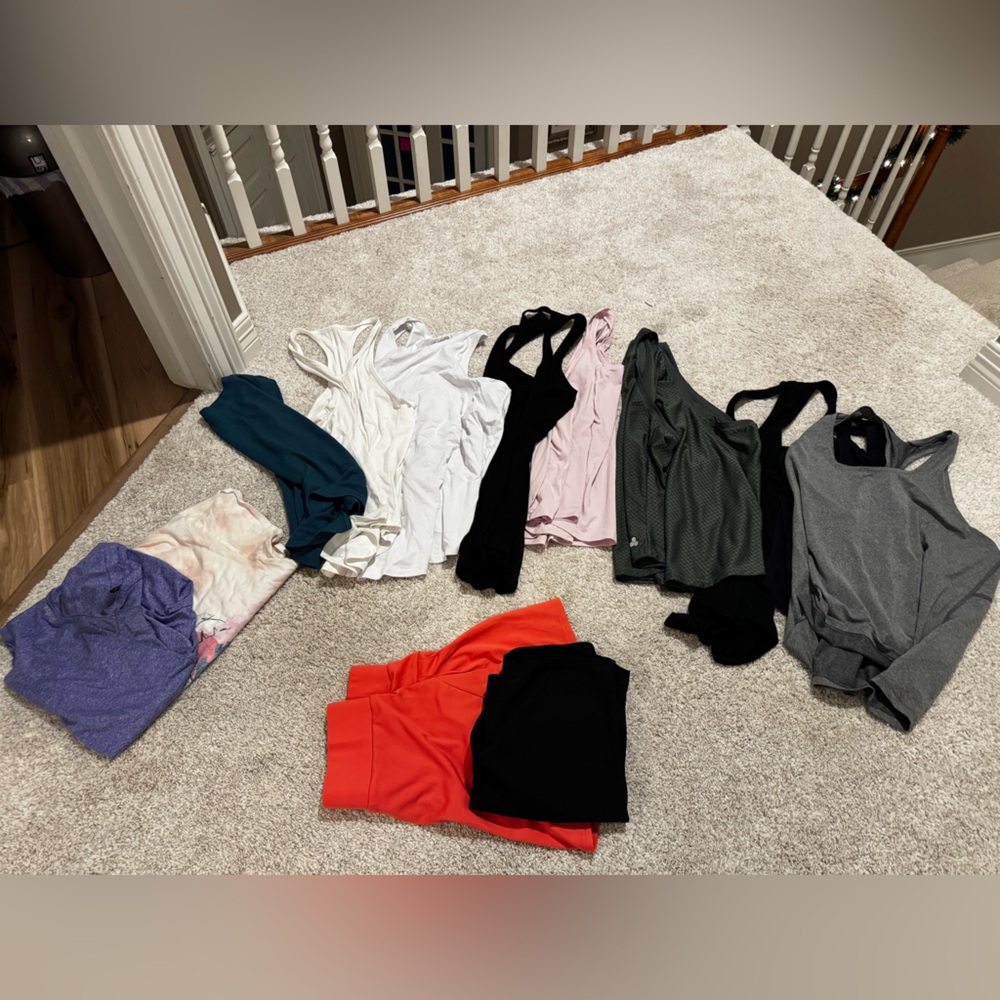 Lot of women’s tank tops size L-XL and skort, biker shorts